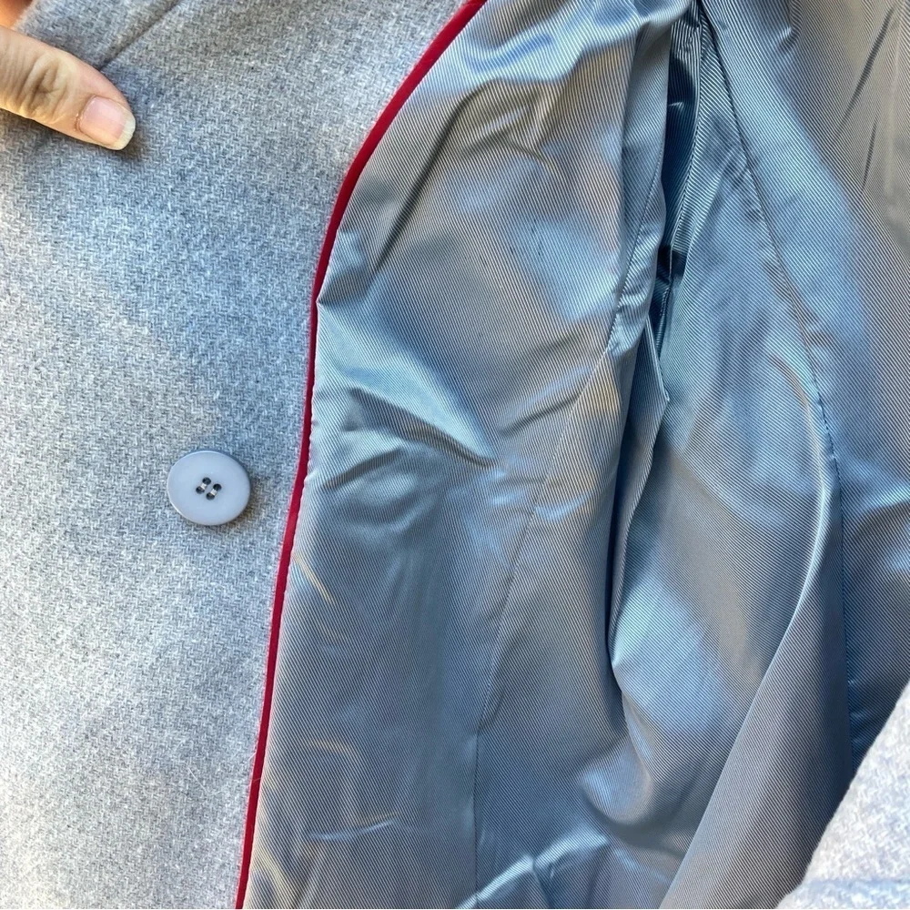 NWT Talbots light Grey Womens Double Breasted Pea Coat size 8 medium - Picture 9 of 14